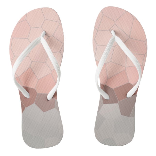 Minimalism Abstract Art Pastel Pink Cells Thongs (Footbed)