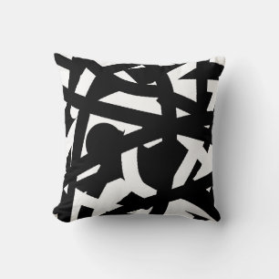 Minimalism Abstract Art Pattern Black White Cushion