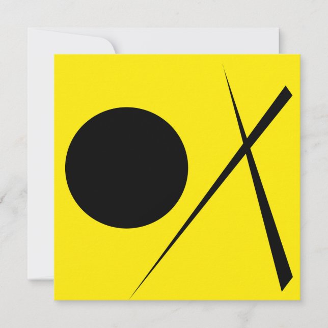 Minimalism Abstract Art Pattern Black Yellow Card (Front)