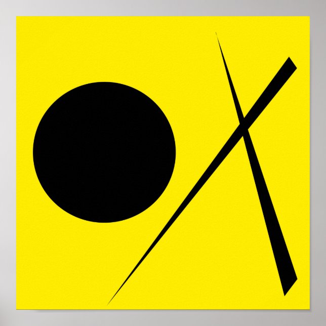 Minimalism Abstract Art Pattern Black Yellow Poster (Front)