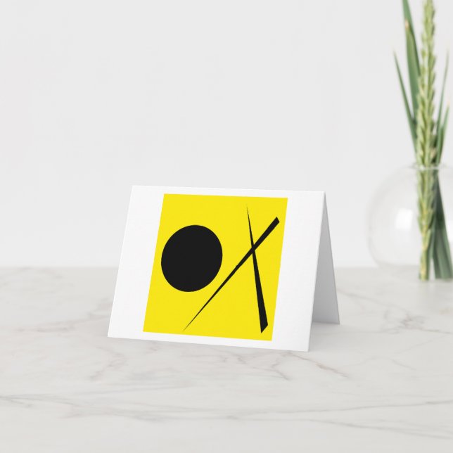Minimalism Abstract Art Pattern Black Yellow Thank You Card (Front)