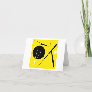 Minimalism Abstract Art Pattern Black Yellow White Thank You Card