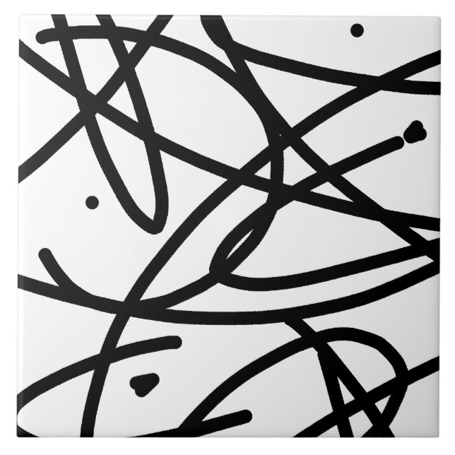 Minimalism Abstract Art Pattern Ceramic Tile (Front)