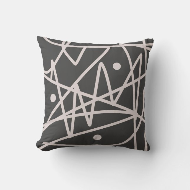 Minimalism Abstract Art Pattern Grey White Cushion (Front)