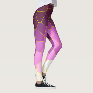 Minimalism Abstract Art Purple Pink White Cells Leggings