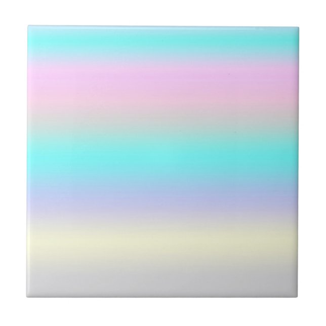 Minimalism Abstract Art Turquoise Pink Pastel Ceramic Tile (Front)