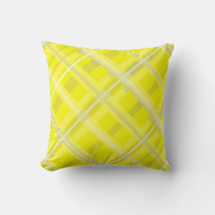 Minimalism Abstract Art Yellow Grey White Blocks Cushion