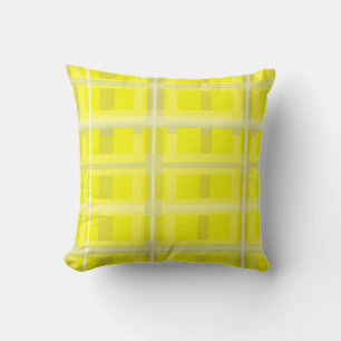 Minimalism Abstract Art Yellow Grey White Blocks Cushion