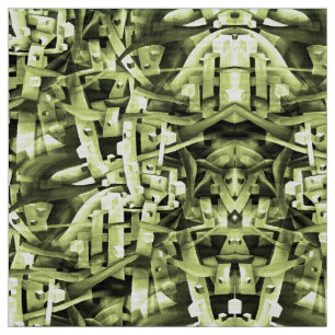 Minimalism Artdeco Olive Green Abstract Artwork Fabric