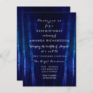 Minimalism Black Blue Navy Event Surprise Abstract Invitation