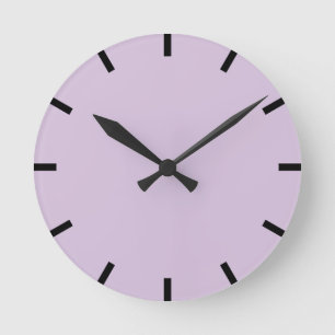 Minimalism Black Home Urban Purple Pastel Round Clock
