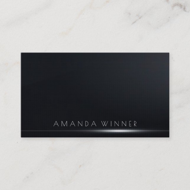 Minimalism Black White Shadow Light Glam Vip Business Card (Front)