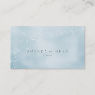Minimalism Dandelion Confetti Grey Glass Ombre Business Card