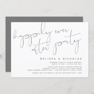 Minimalism Dark Grey, Wedding Elopement Party Invitation