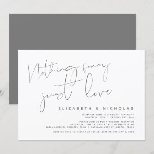 Minimalism Dark Grey, Wedding Elopement Party Invitation