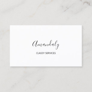 Minimalism Elegant Script Makeup Black White Business Card