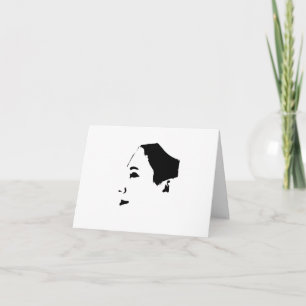 Minimalism Face Sketch Girl Lady Thank You Card