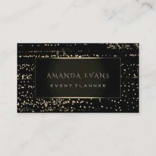 Minimalism Fashion Black Framed Gold Stripes Lux Business Card