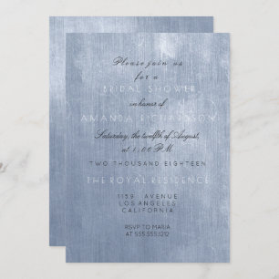 Minimalism Glam Blue Grey Pastel Bridal Shower Invitation