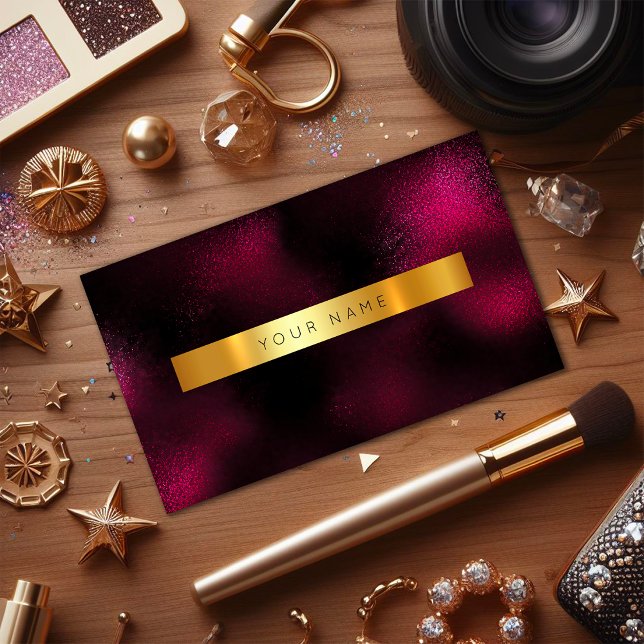 Minimalism Glam Red Wine Gold Metallic Vip Business Card (Minimalism Glam Red Wine Gold Metallic Vip Business Card)