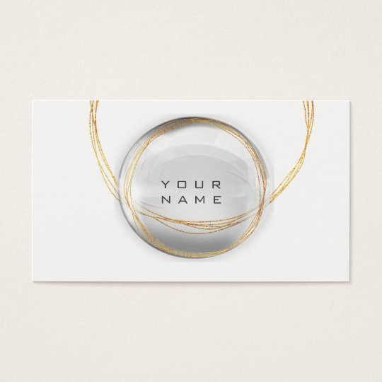 Minimalism Gold White Glass Ball Circles Business Card