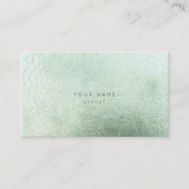 Minimalism Golden Circles Abstract Greenly Vip Business Card (Front)