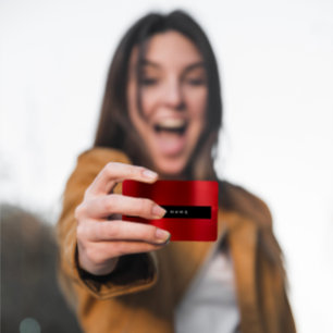 Minimalism Golden Circles Delicate Red Steel Vip Business Card