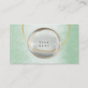 Minimalism Golden Foil Glass Mint Green Vip Business Card