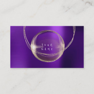 Minimalism Golden Foil Glass Purple Framed VIP Business Card