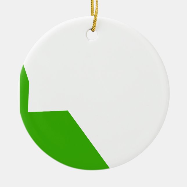 Minimalism Green White Ceramic Ornament (Front)