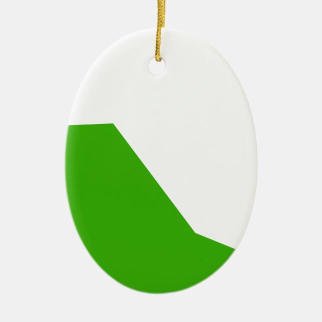 Minimalism Green White Ceramic Ornament (Front)