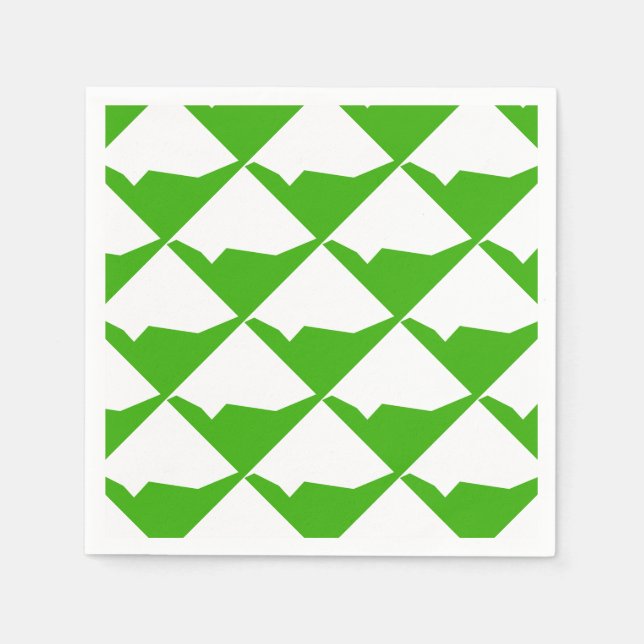 Minimalism Green White Napkin (Front)