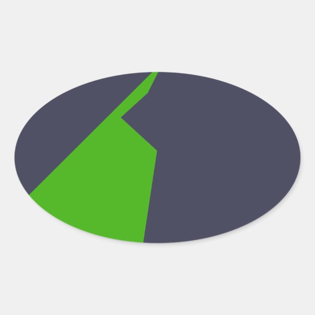 Minimalism Green White Oval Sticker (Front)