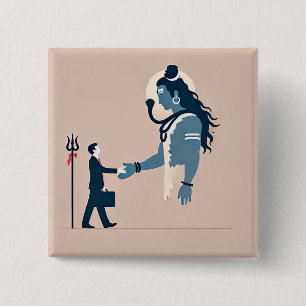 minimalism image of an ordinary person greeting go 15 cm square badge