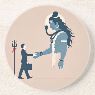 minimalism image of an ordinary person greeting go coaster