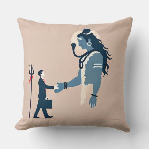 minimalism image of an ordinary person greeting go cushion