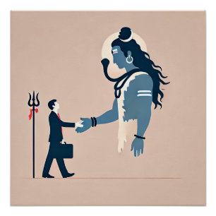 minimalism image of an ordinary person greeting go poster