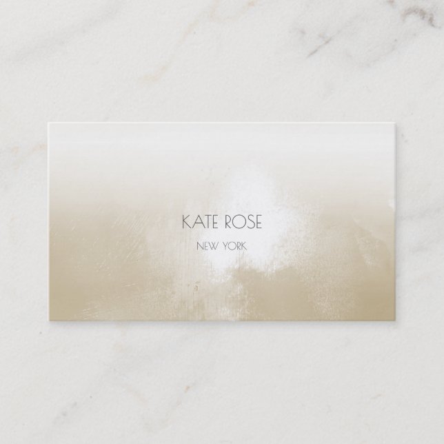 Minimalism Ivory Grungy Ombre Stylist Make Up Business Card (Front)