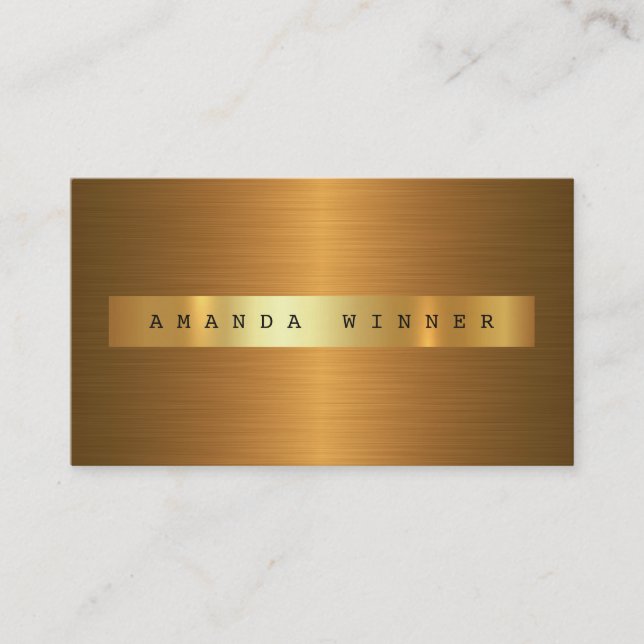 Minimalism Metallic Shiny Texture Vip Golden Glam Business Card (Front)