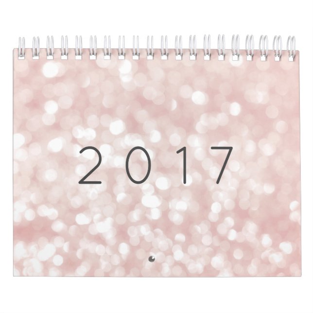 Minimalism Pastel Pink Rose Sparkly Lights Calendar (Cover)