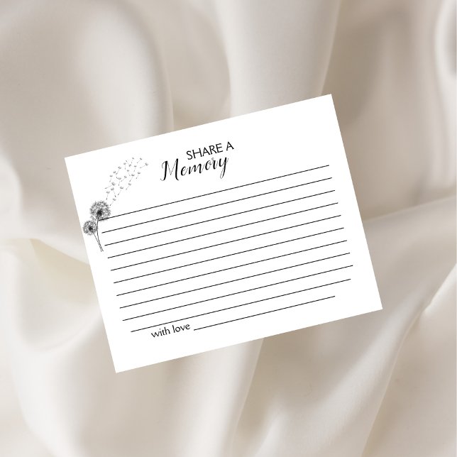Minimalism Share a Memory, Simple Funeral Card (Creator Uploaded)