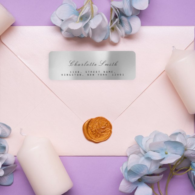 Minimalism Silver Grey Foil Return Address Labels (Minimalism Silver Gray Foil Return Address Labels)