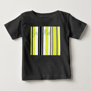 Minimalism Yellow Black Stripes Baby T-Shirt