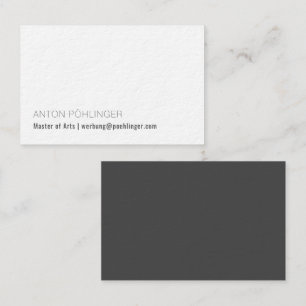 Minimalismus in dunkelgrau visitenkarte business card