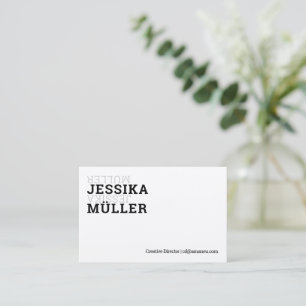 Minimalismus in schwarz weiß twist visitenkarte business card