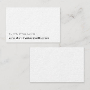 Minimalismus in schwarz weiß visitenkarte business card