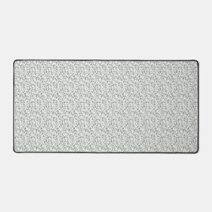 Minimalist 1940s Eucalyptus Slate Blue Sprig Desk Mat
