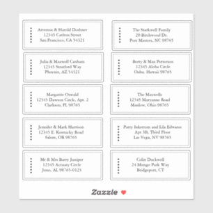 Minimalist-1 B&W Sheet of 10 Address Labels
