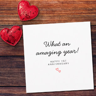 Minimalist 1 Year First Wedding Anniversary Card