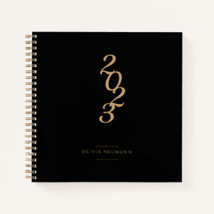 Minimalist 2022 Black and Gold  Notebook